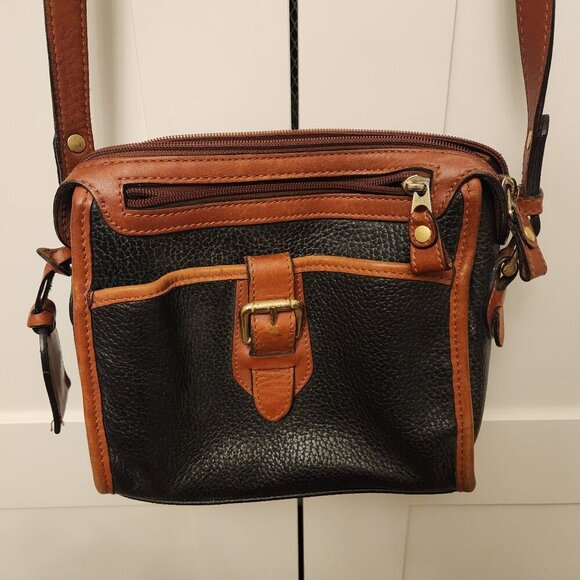 Liz Claiborne 90's Vintage Genuine Leather Purse with cross body strap EUC - Picture 2 of 8